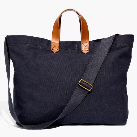Madewell Handbags - NWT The Canvas Transport Carryall Tote Bag, Black Sea